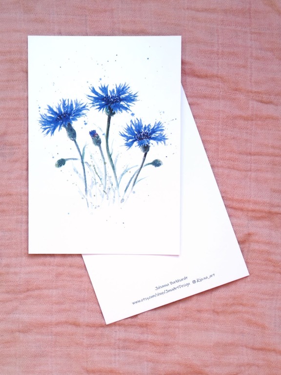 Premium Postkarte "Kornblume"